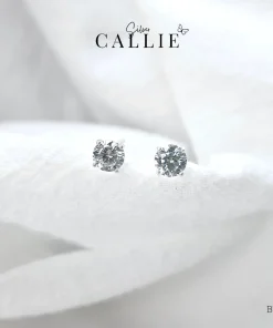 BT166 - Bông tai bạc Callie Silver 1 hột 5li