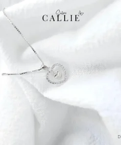 Alternative view of DC138 - Dây chuyền bạc Callie Silver trái tim lồng trái tim