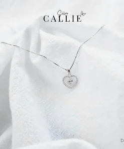 DC138 - Dây chuyền bạc Callie Silver trái tim lồng trái tim