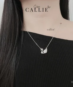 Alternative view of DC165 - Dây chuyền bạc Callie Silver hình thiên nga đính đá