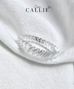 N186 - Nhẫn bạc Callie Silver đá nghiêng