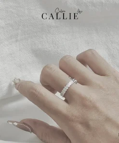 Alternative view of N186 - Nhẫn bạc Callie Silver đá nghiêng