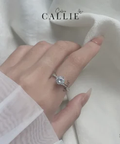 Alternative view of N310 - Nhẫn bạc Callie Silver xoắn hai đường 6 chấu