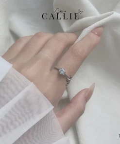 Alternative view of N340 - NHẪN BẠC CALLIE SILVER 1 VIÊN CHỦ