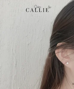 Alternative view of BT165 - Bông tai bạc Callie Silver 1 viên 4 li