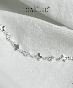 VT112 - Lắc tay bạc Callie bướm nối hình thoi