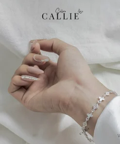Alternative view of VT112 - Lắc tay bạc Callie bướm nối hình thoi