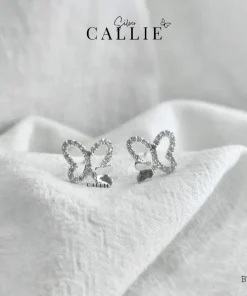 BT171 - Bông tai bạc Callie Silver bươm bướm đính bướm nhỏ