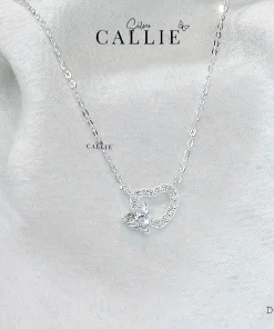 DC170 - Dây chuyền bạc Callie Silver trái tim đính đá trái tim