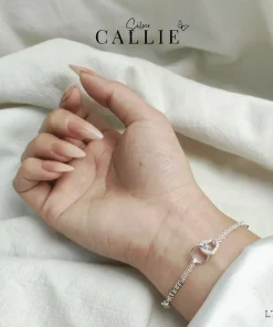 Alternative view of VT120 - Lắc tay bạc Callie Silver trái tim nối nhẫn