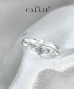 N214 - Nhẫn bạc Callie Silver thiết kế đính đá xen kẽ bi