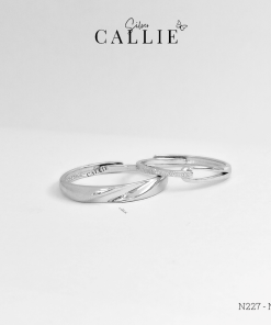 N227-N228  Nhẫn đôi bạc Callie Silver xoắn free size