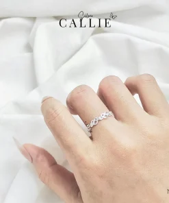 Alternative view of N220 - Nhẫn bạc Callie Silver trái tim nối nhau free size