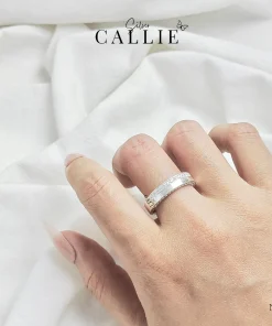 Alternative view of N232 - Nhẫn bạc Callie Silver đính đá 2 cạnh