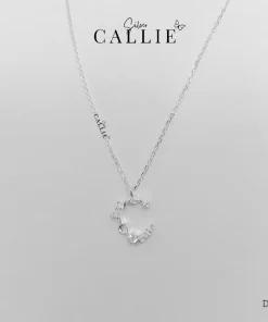 DC181 - Dây chuyền bạc Callie Silver mặt trăng đính đá hoa