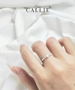 Alternative view of N214 - Nhẫn bạc Callie Silver thiết kế đính đá xen kẽ bi