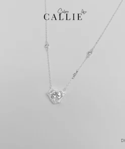 DC207 - Dây chuyền bạc Callie Silver trái tim đính đá trắng