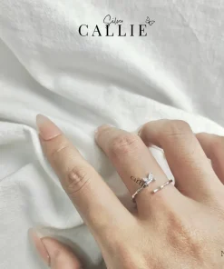 Alternative view of N244 - Nhẫn bạc Callie Silver nhành cây và bướm nhỏ