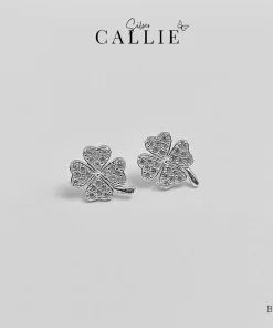 BT188 - Bông tai bạc Callie Silver cỏ 4 lá