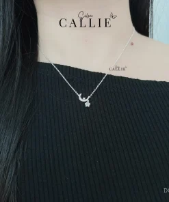 Alternative view of DC205 - Dây chuyền bạc Callie Silver mặt trăng ngôi sao tòn ten