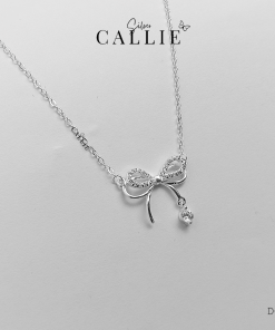 DC210 - Dây chuyền bạc Callie Silver nơ đính đá