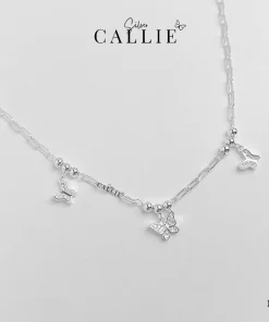LC45 - Lắc chân bạc Callie Silver bươm bướm
