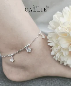 Alternative view of LC45 - Lắc chân bạc Callie Silver bươm bướm