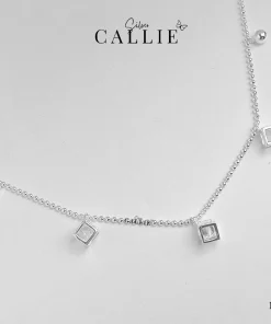 LC46 - Lắc chân bạc Callie Silver xí ngầu dây bi
