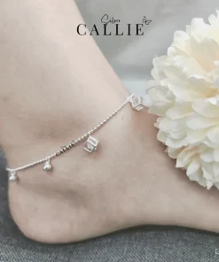 Alternative view of LC46 - Lắc chân bạc Callie Silver xí ngầu dây bi