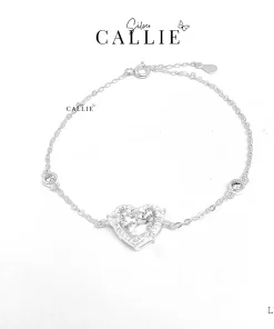 Alternative view of LT130 - Lắc tay bạc Callie Silver trái tim đính đá