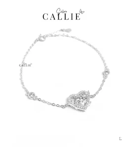 LT130 - Lắc tay bạc Callie Silver trái tim đính đá