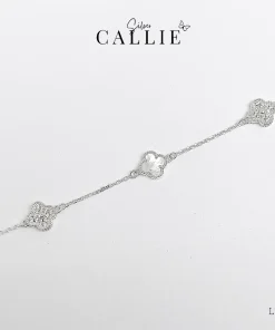 LT138 - Lắc tay bạc Callie Silver bông hoa đính đá