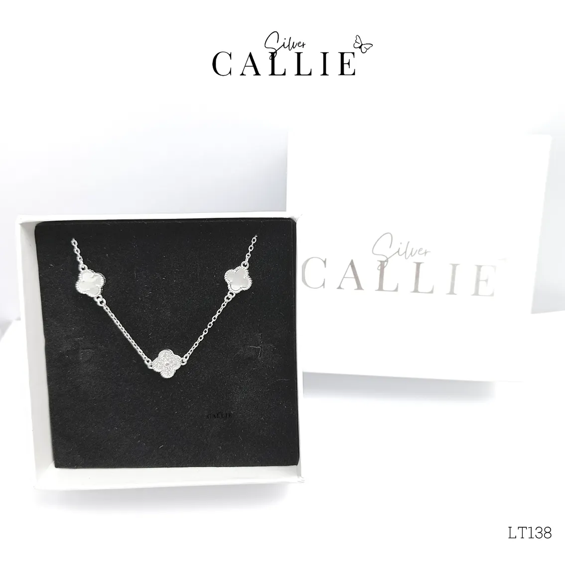 LT138 - Lắc tay bạc Callie Silver bông hoa đính đá - Image 7