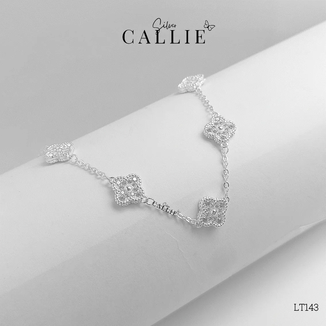 LT143 - Lắc tay bạc Callie Silver bông hoa - Image 5