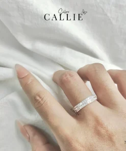 Alternative view of N242 - Nhẫn bạc Callie Silver 2 hàng đá