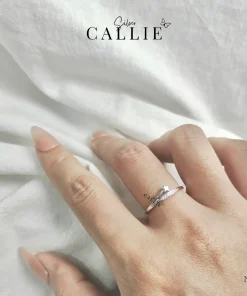Alternative view of N247 - Nhẫn bạc Callie Silver ngôi sao chéo lên free size