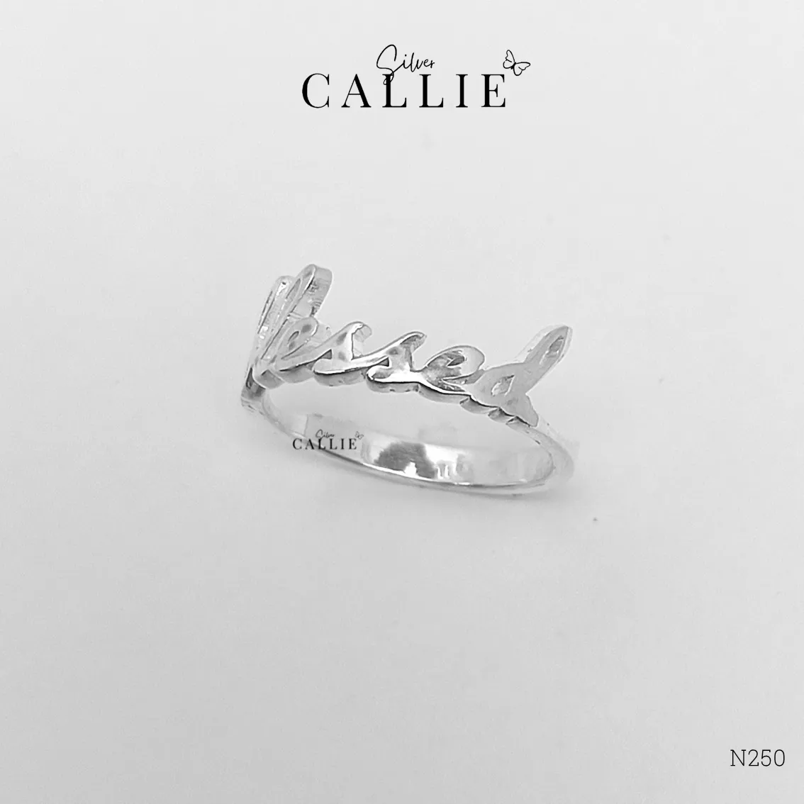 N250 - Nhẫn bạc Callie Silver khắc tên - Image 3