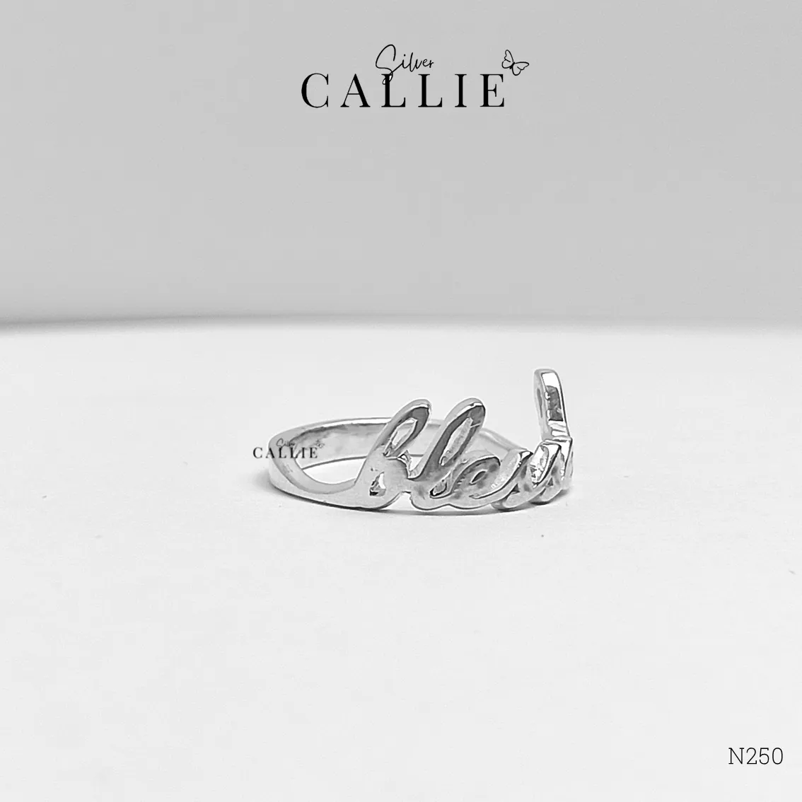 N250 - Nhẫn bạc Callie Silver khắc tên - Image 5