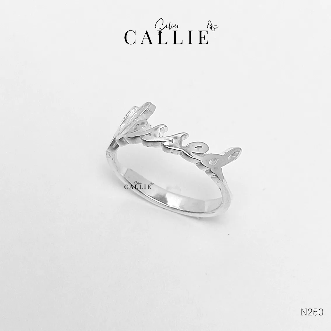 N250 - Nhẫn bạc Callie Silver khắc tên - Image 6