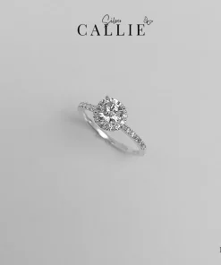 N271 - Nhẫn bạc Callie Silver 1 viên chủ đá hai bên