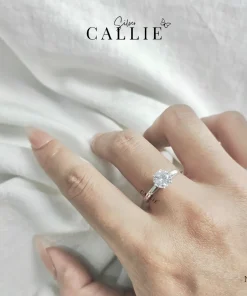 Alternative view of N272 - Nhẫn bạc Callie Silver 1 viên chủ 6 chấu