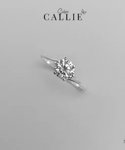 N273 - Nhẫn bạc Callie Silver 1 viên chủ xoắn