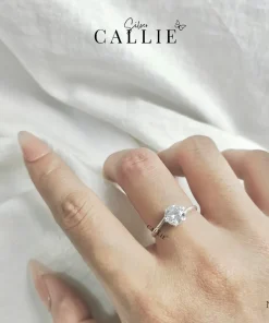 Alternative view of N273 - Nhẫn bạc Callie Silver 1 viên chủ xoắn