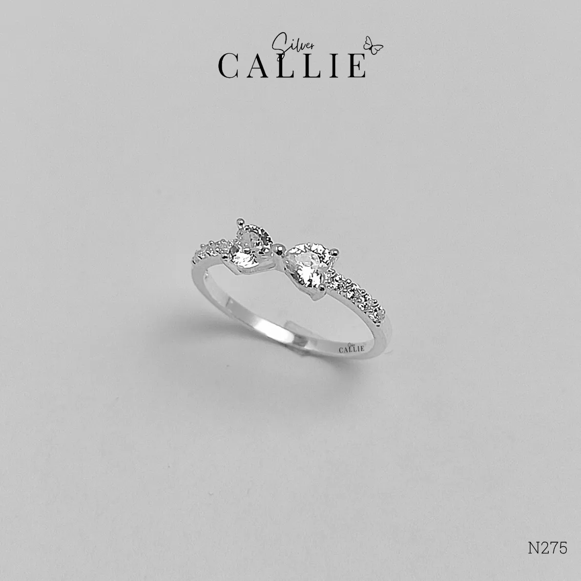 N275 - Nhẫn bạc Callie Silver hình nơ - Hình ảnh 3