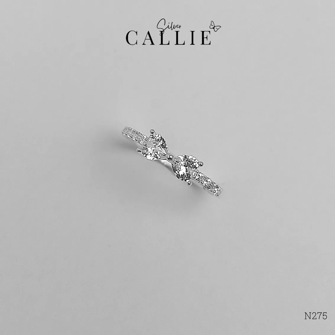 N275 - Nhẫn bạc Callie Silver hình nơ - Hình ảnh 4