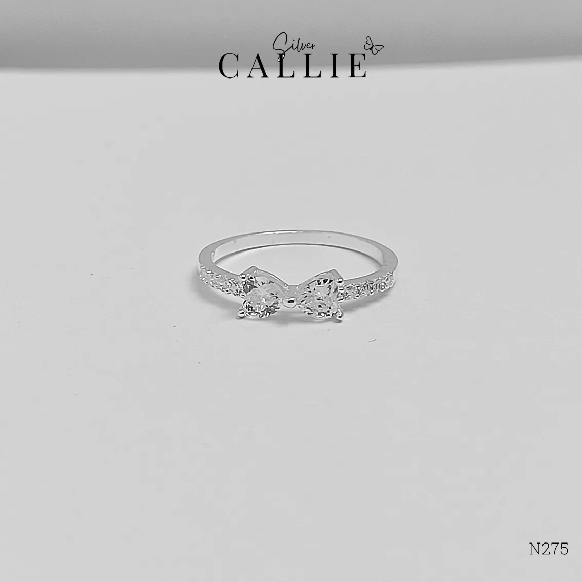 N275 - Nhẫn bạc Callie Silver hình nơ - Hình ảnh 5