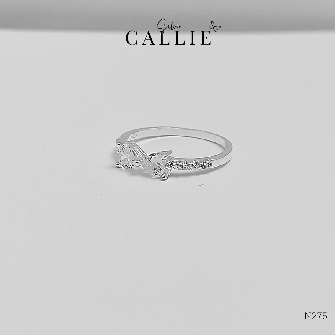 N275 - Nhẫn bạc Callie Silver hình nơ - Hình ảnh 7
