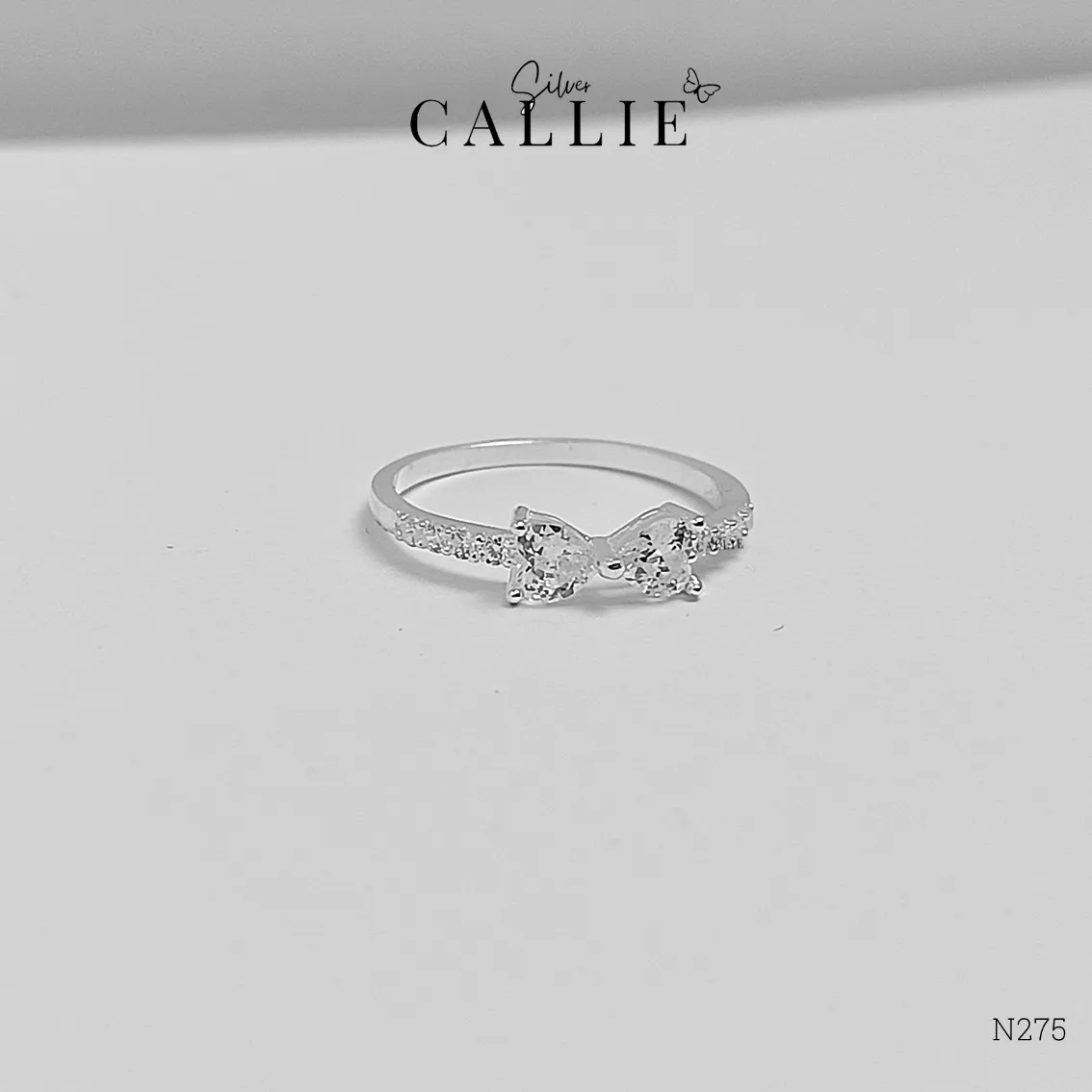 N275 - Nhẫn bạc Callie Silver hình nơ - Hình ảnh 8