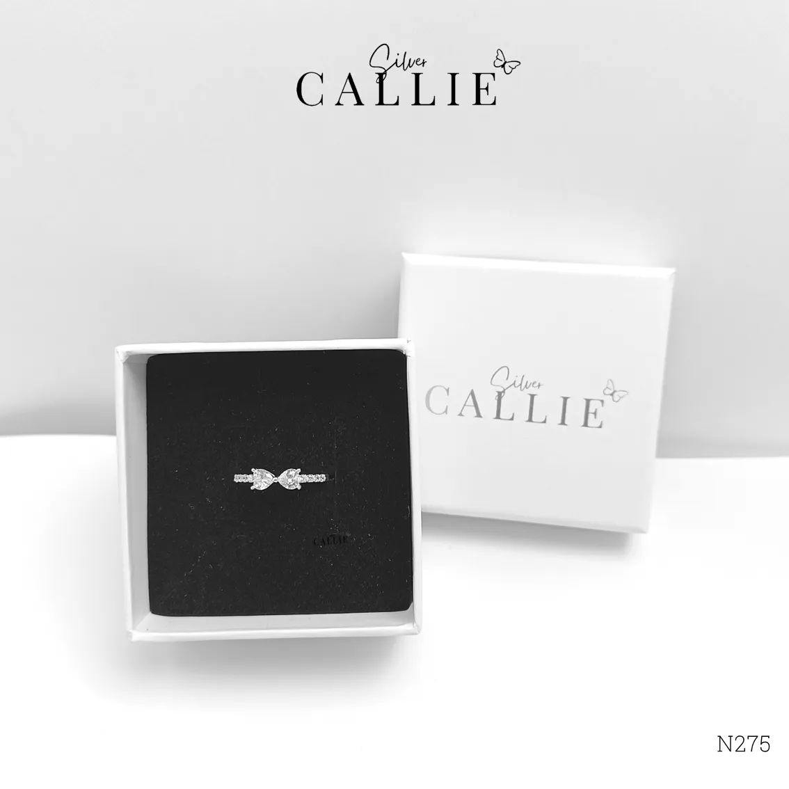 N275 - Nhẫn bạc Callie Silver hình nơ - Hình ảnh 9