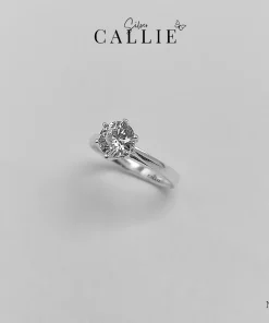 N278 - Nhẫn bạc Callie Silver 1 viên chủ 6 chấu